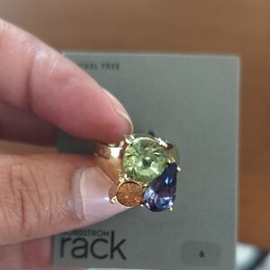 Brand New/Never UsedNordstrom Gold and Green Gemstone Ring